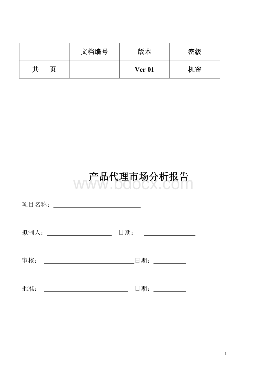 产品市场分析报告模板Word格式文档下载.doc