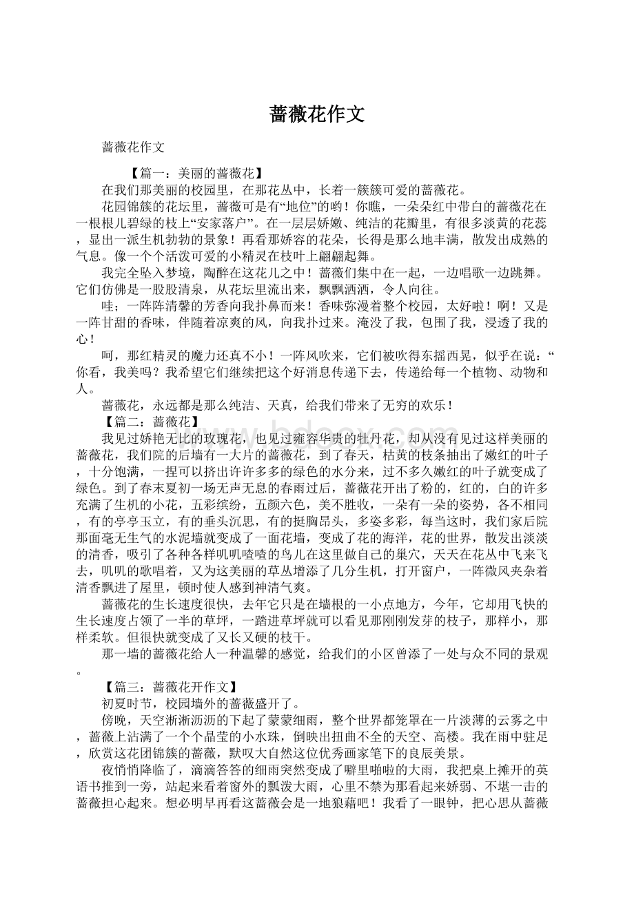 蔷薇花作文Word格式文档下载.docx_第1页