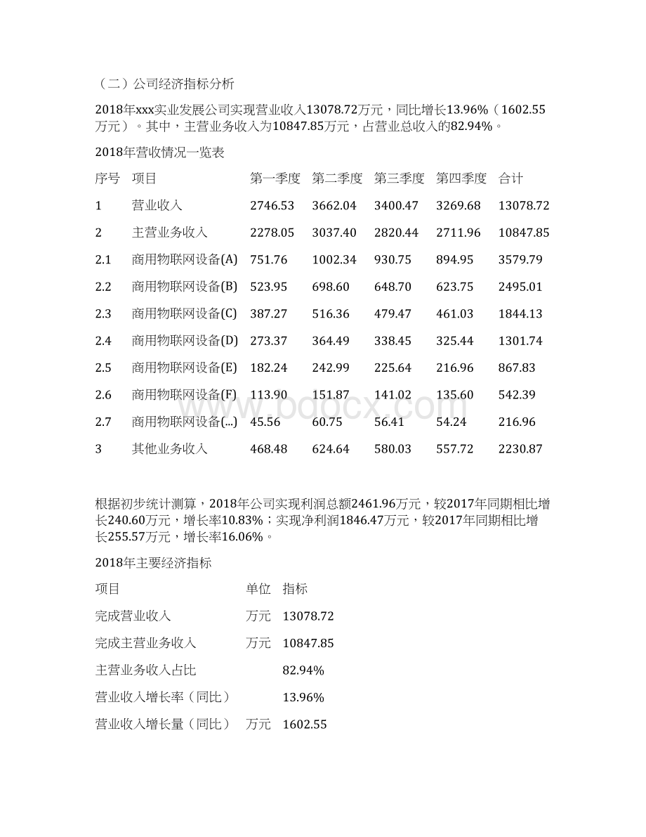 商用物联网设备项目年度预算报告Word下载.docx_第2页