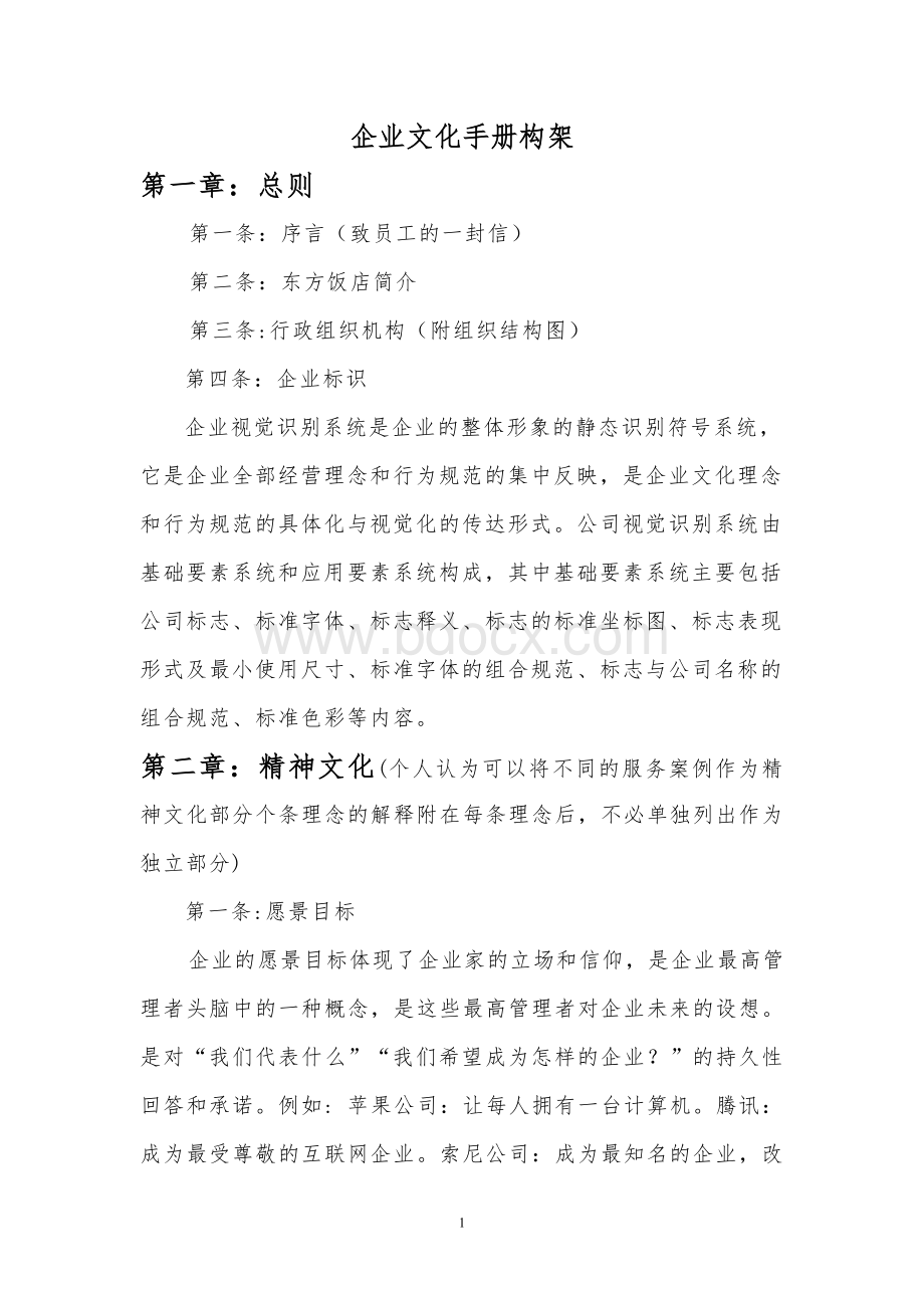 企业文化手册构架.doc_第1页