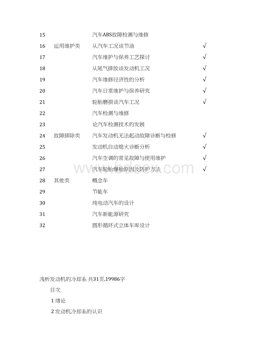 完整版汽车运用技术工程机械专业课题一览表毕业设计论文Word文档下载推荐.docx_第2页