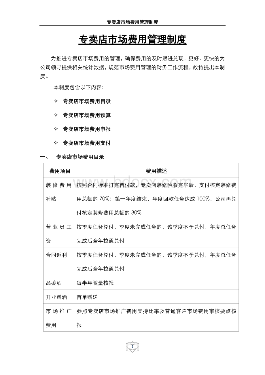 专卖店销售费用管理制度.doc_第1页