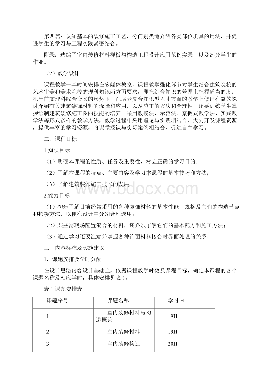 建筑装饰构造课程标准Word文档下载推荐.docx_第2页