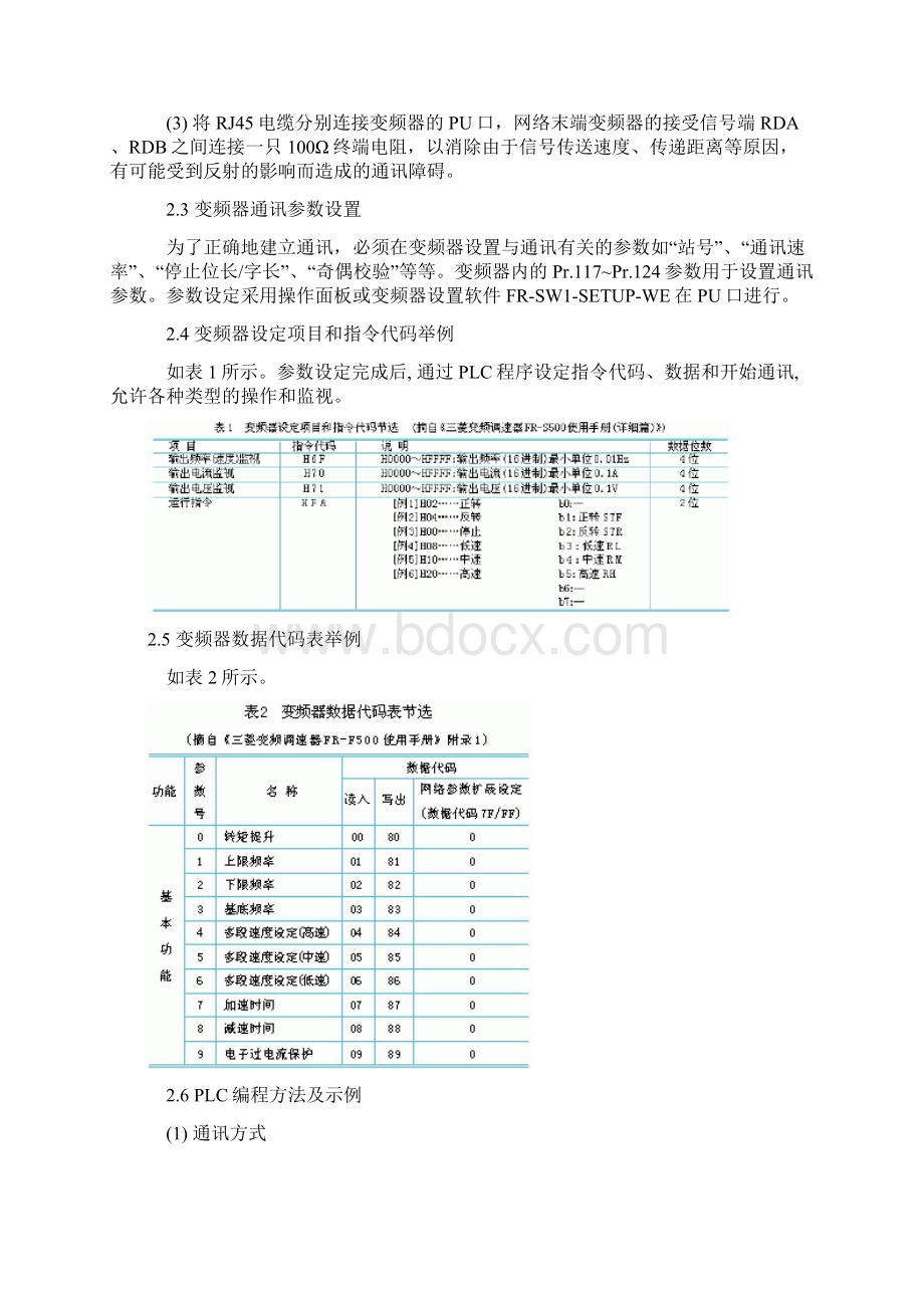 变频器与三菱PLC实现485通讯Word文档下载推荐.docx_第3页