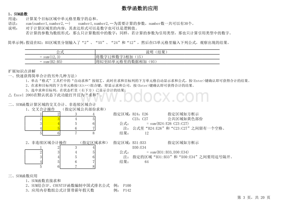 人力资源管理工作常用EXCEL函数教程表格文件下载.xls_第3页