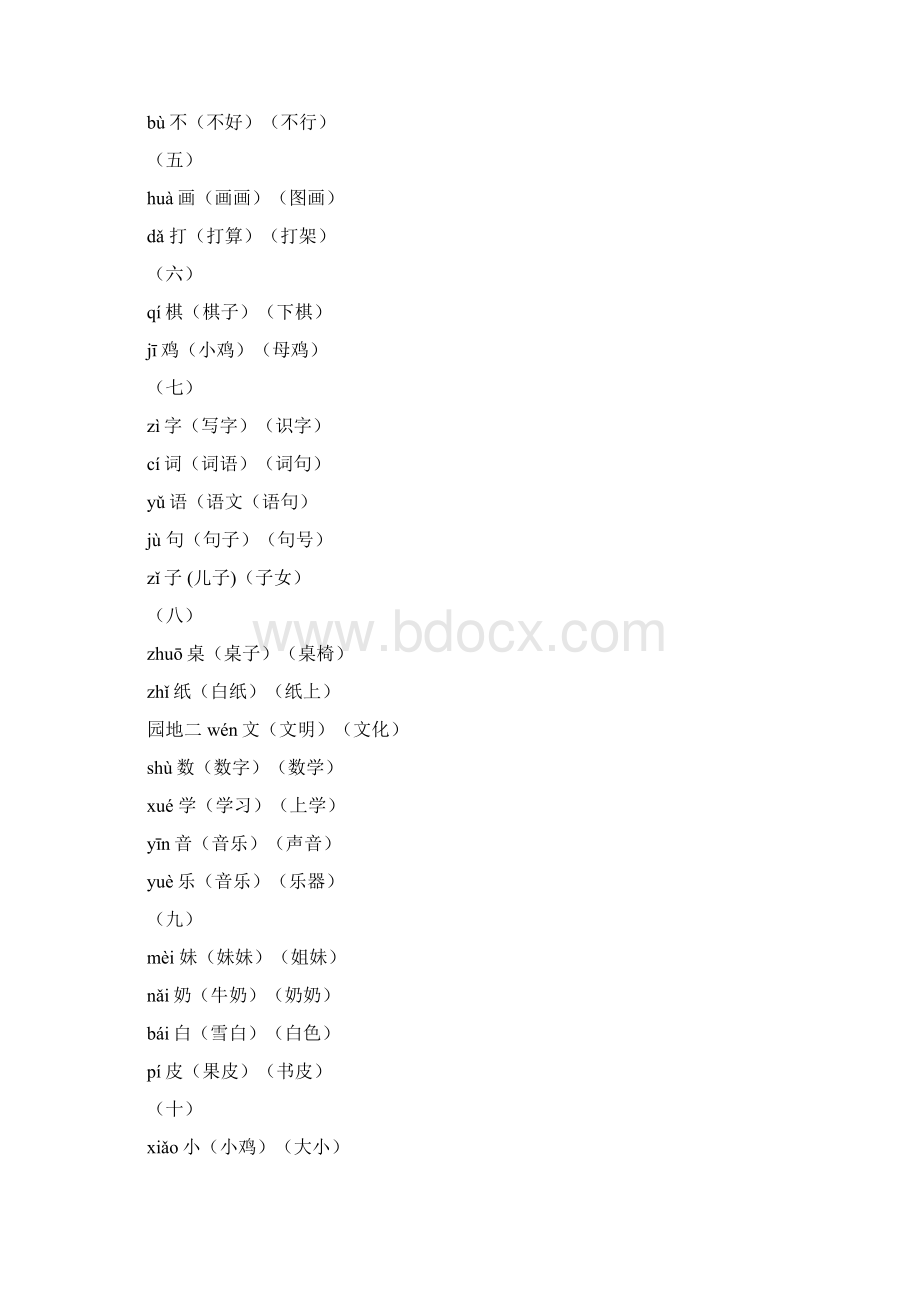 人教部编版小学一年级语文上册识字表生字组词带拼音文档格式.docx_第3页