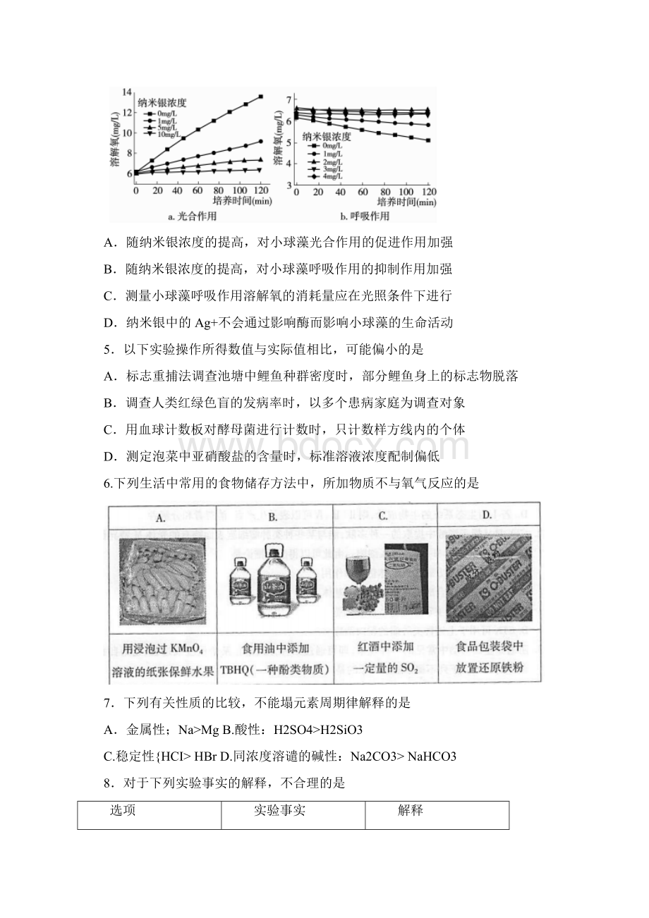 届北京市朝阳区高三第一次综合练习理科综合试题Word文件下载.docx_第2页