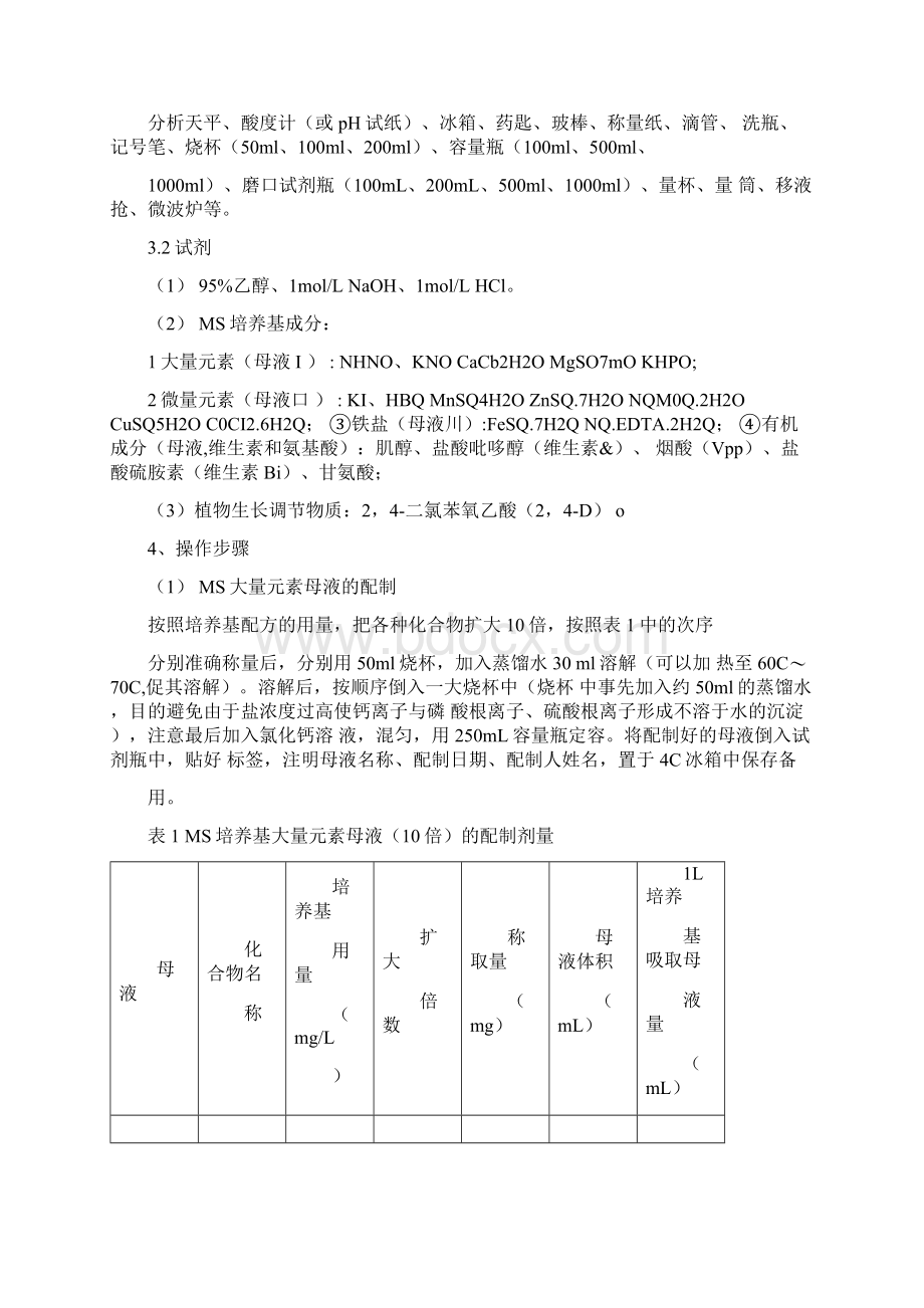 植物愈伤组织诱导培养实验指导李老师Word文档格式.docx_第2页