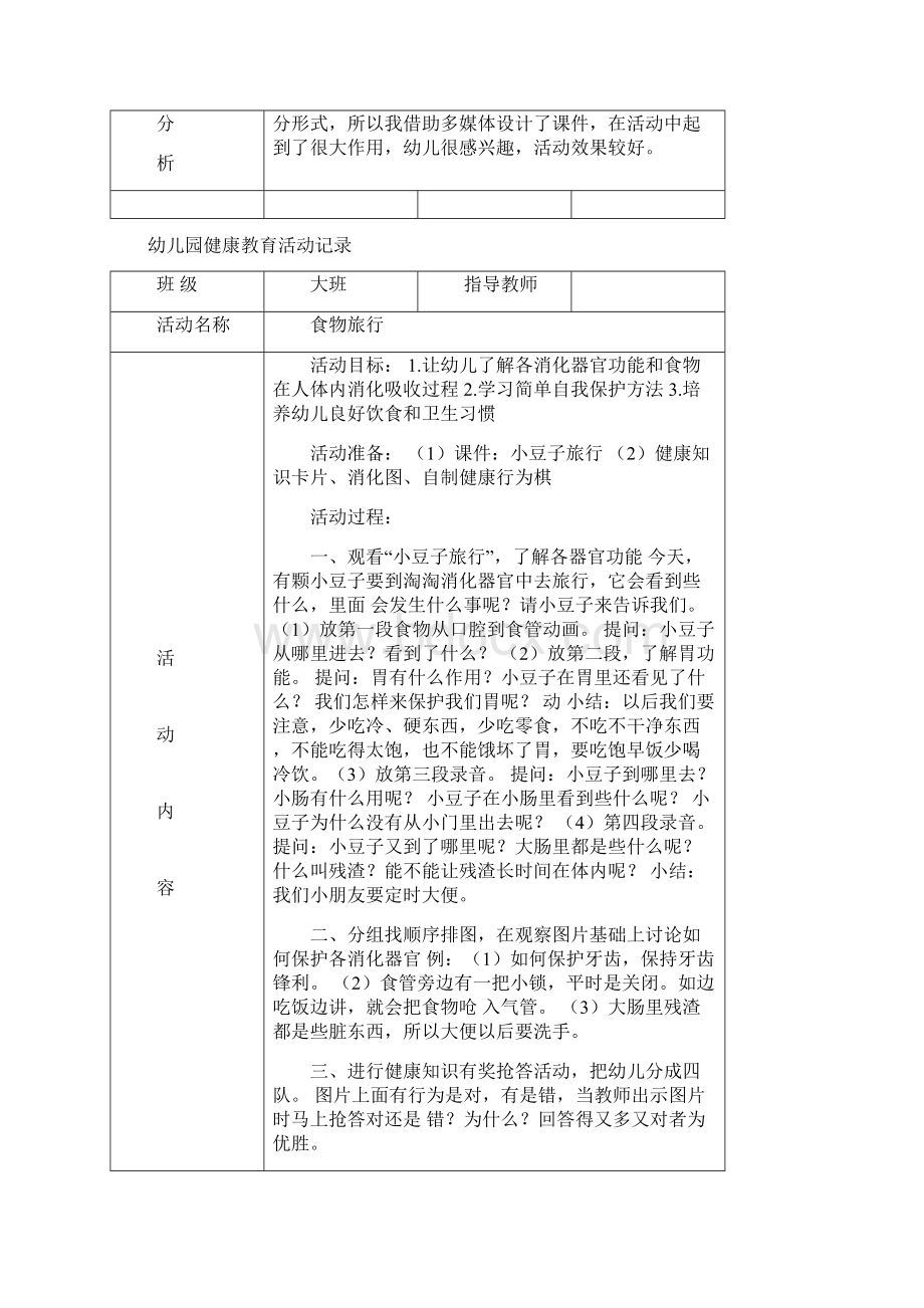 幼儿园健康教育活动记录文档格式.docx_第2页