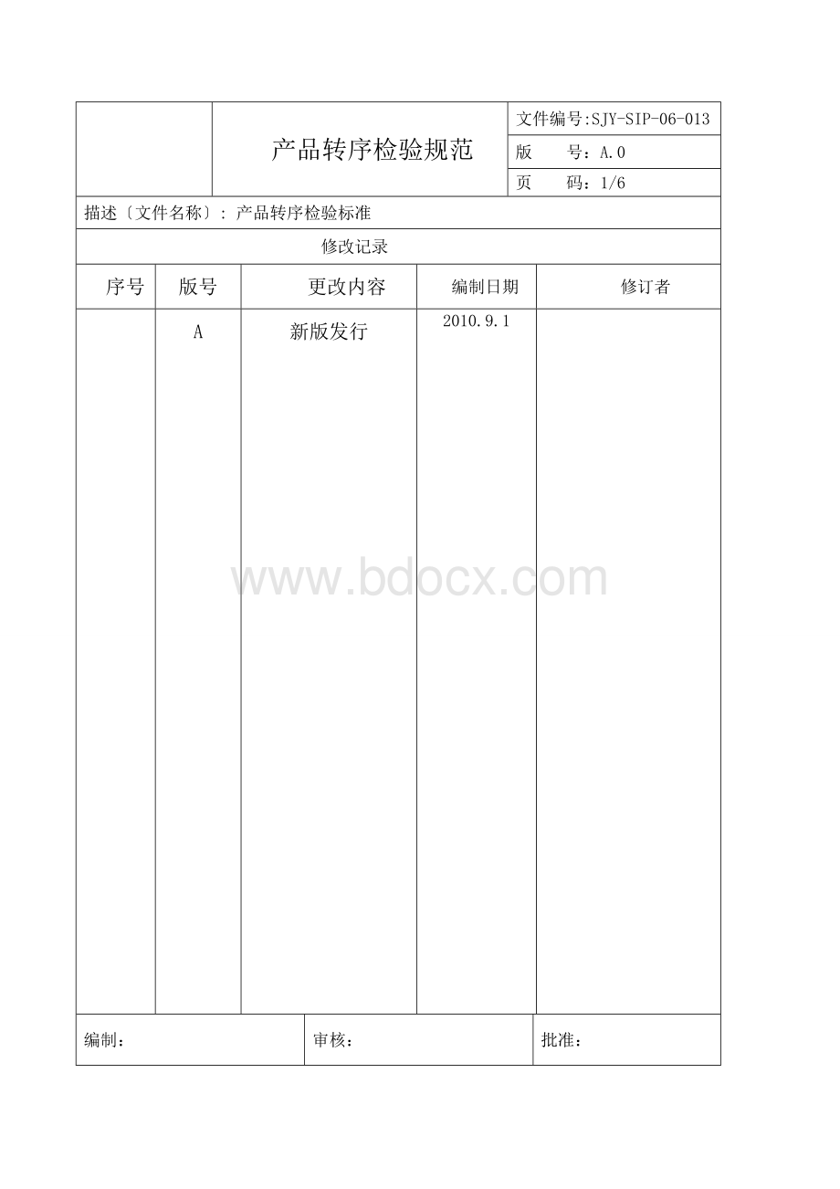 产品转序检验规范-006-013Word文档下载推荐.doc