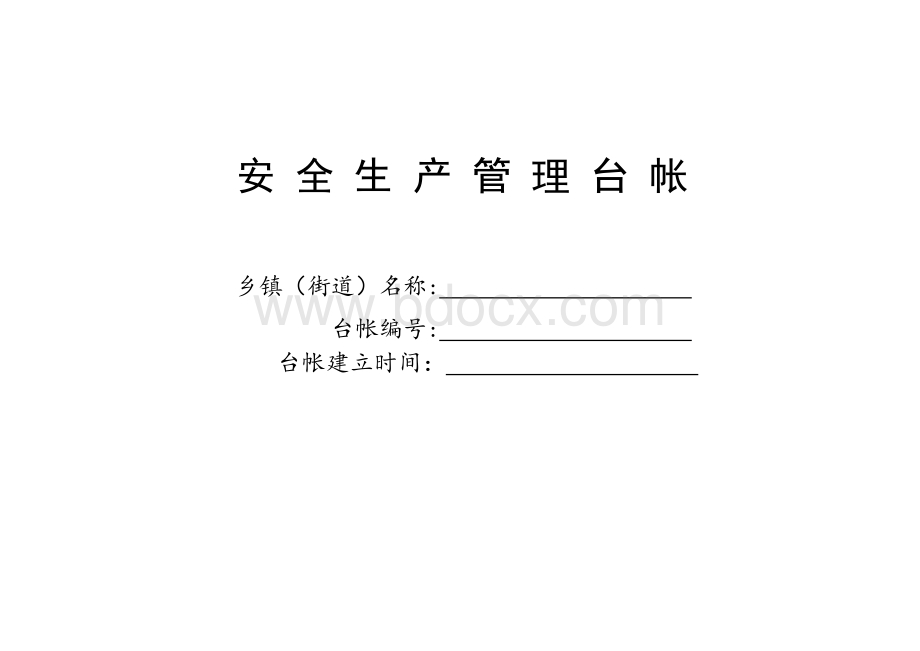 乡镇安全生产管理台帐Word文档格式.doc