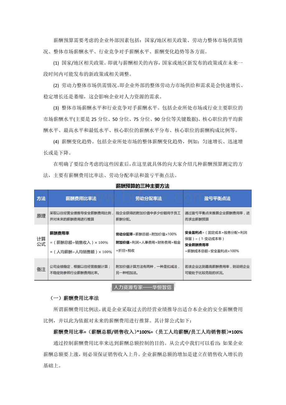 企业薪酬预算如何确定Word文件下载.docx_第2页