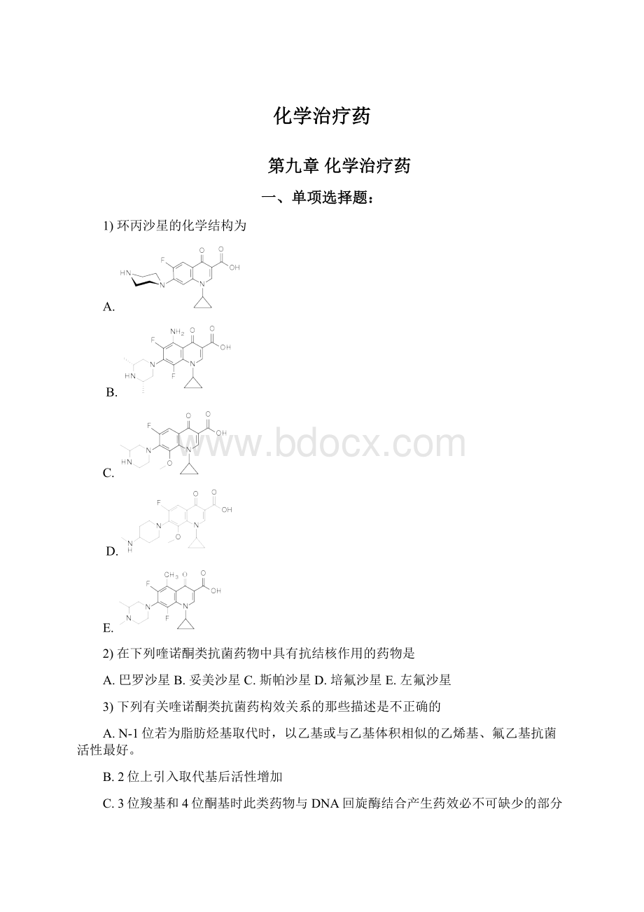 化学治疗药Word格式.docx