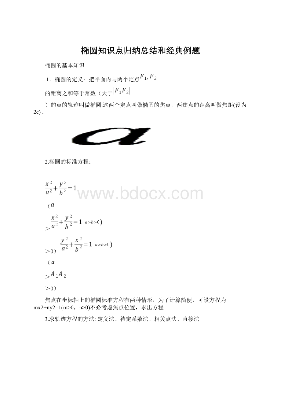 椭圆知识点归纳总结和经典例题Word格式文档下载.docx