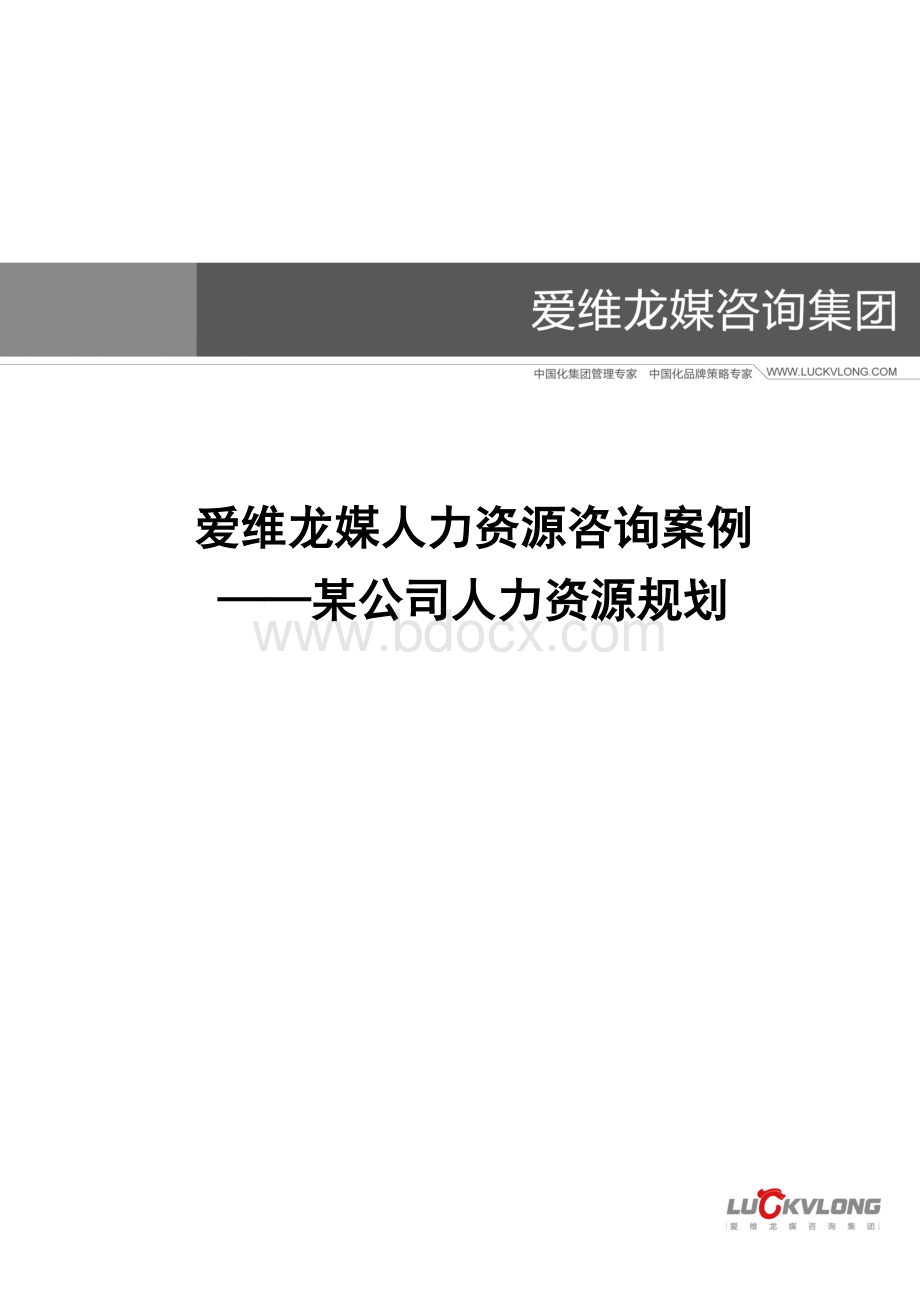 爱维龙媒人力资源咨询案例某公司人力资源规划Word文件下载.doc_第1页