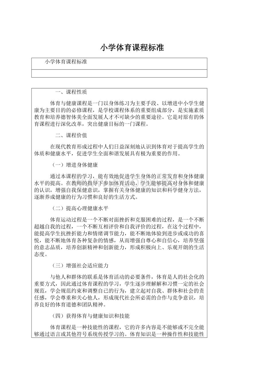 小学体育课程标准Word下载.docx_第1页