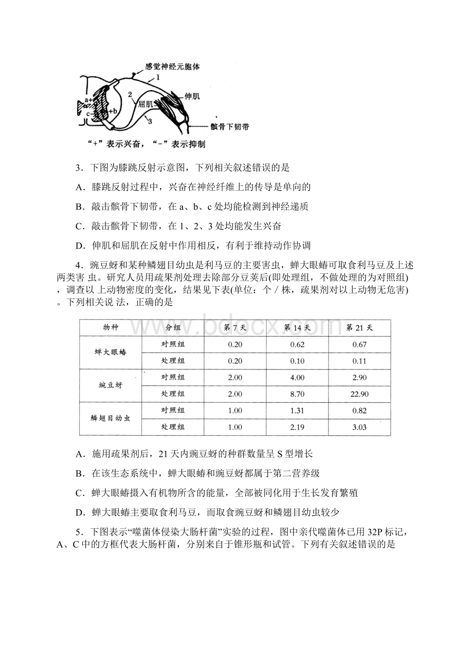 山东省泰安市届高三理综第二轮复习质量检测二模试题.docx_第2页