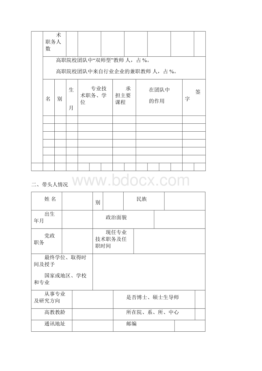 高校AA工程优秀教学团队推荐表Word下载.docx_第2页