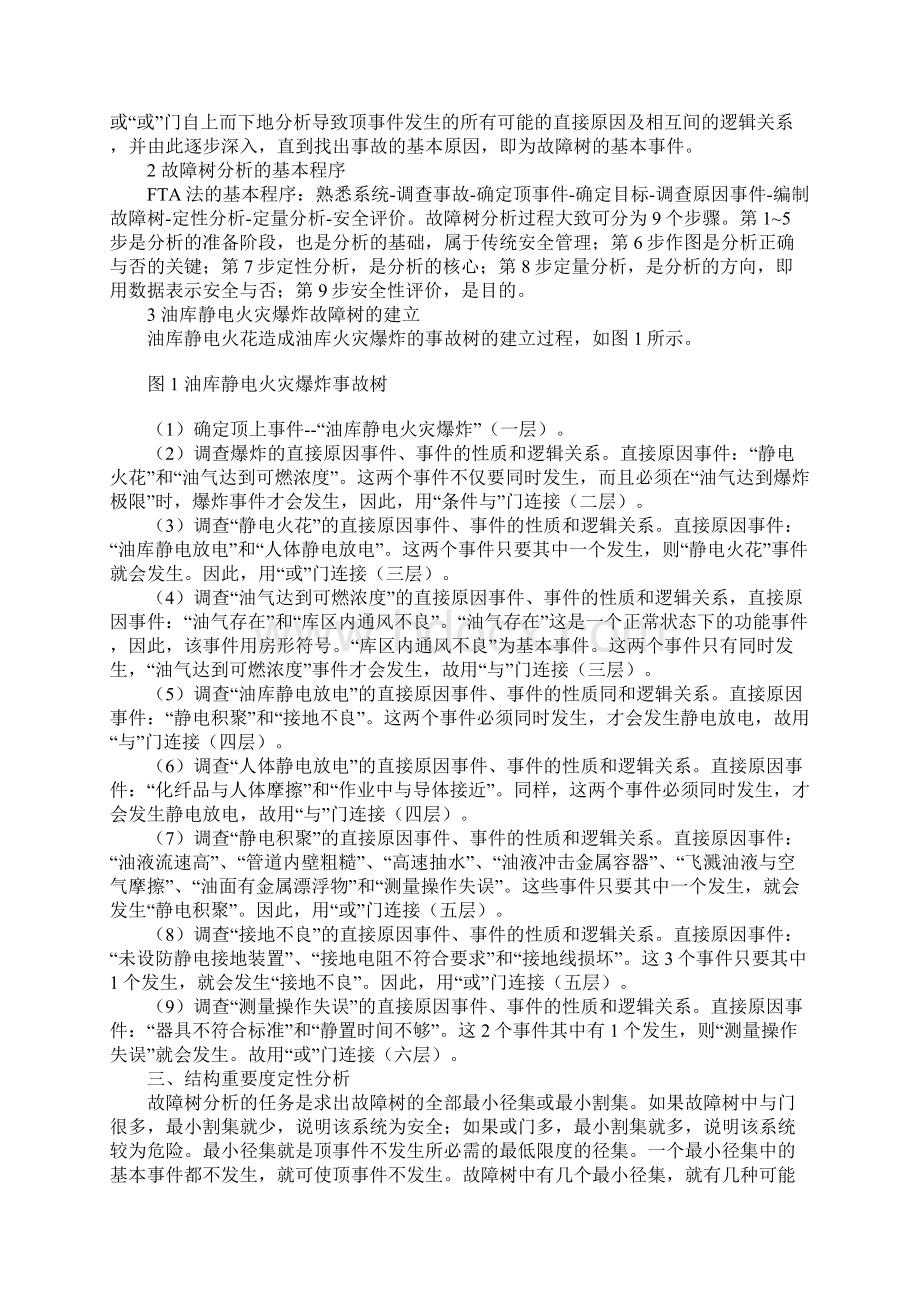 油库静电火灾爆炸事故树分析正式.docx_第2页