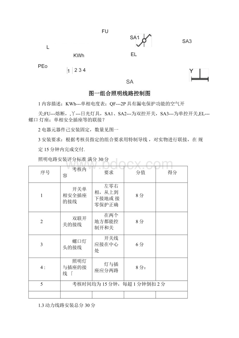 电工实操考核标准Word下载.docx_第3页