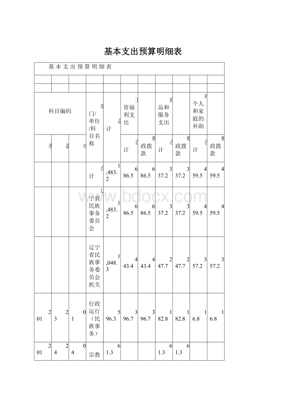 基本支出预算明细表.docx_第1页