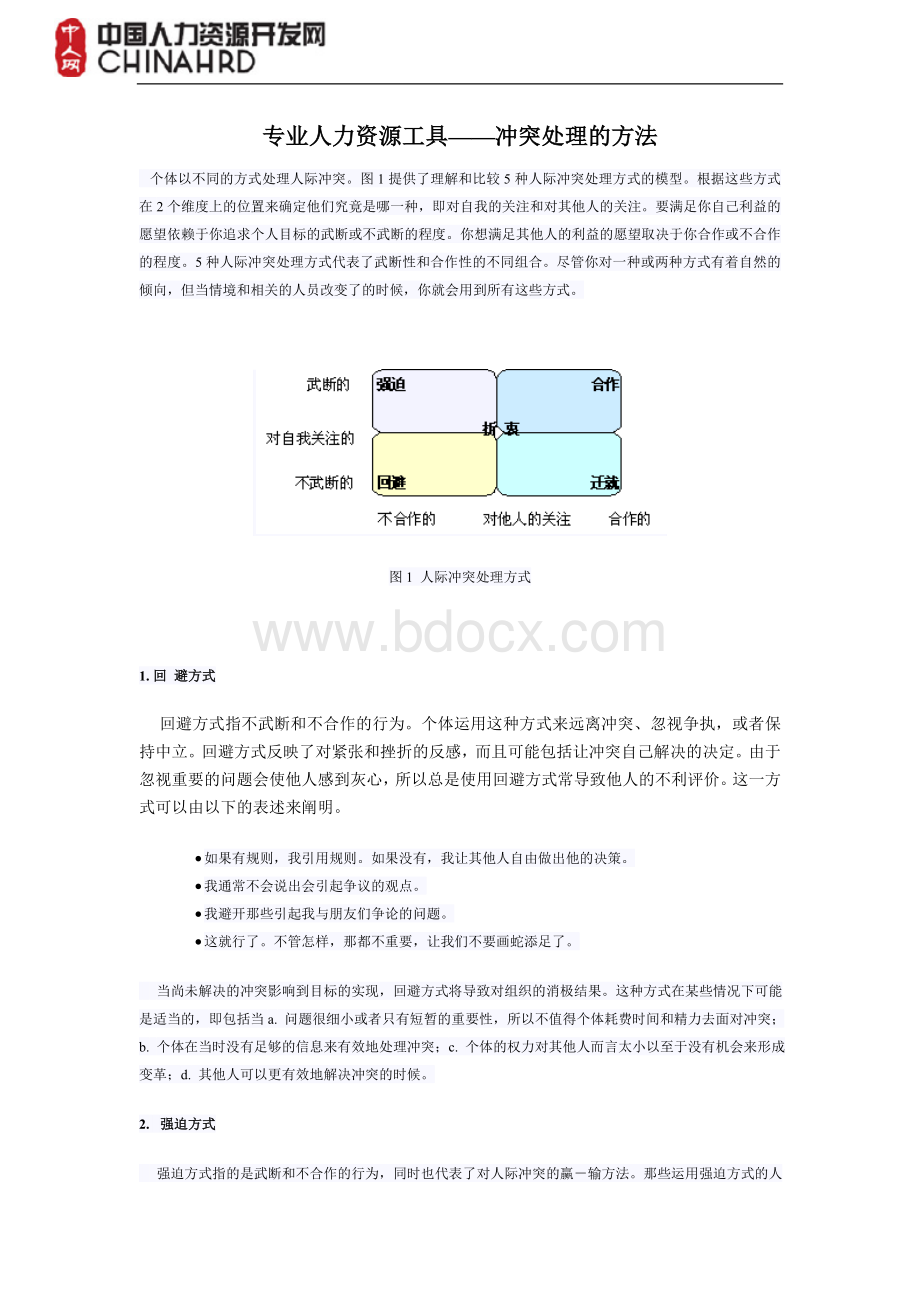 HR工具：冲突处理的方法.doc