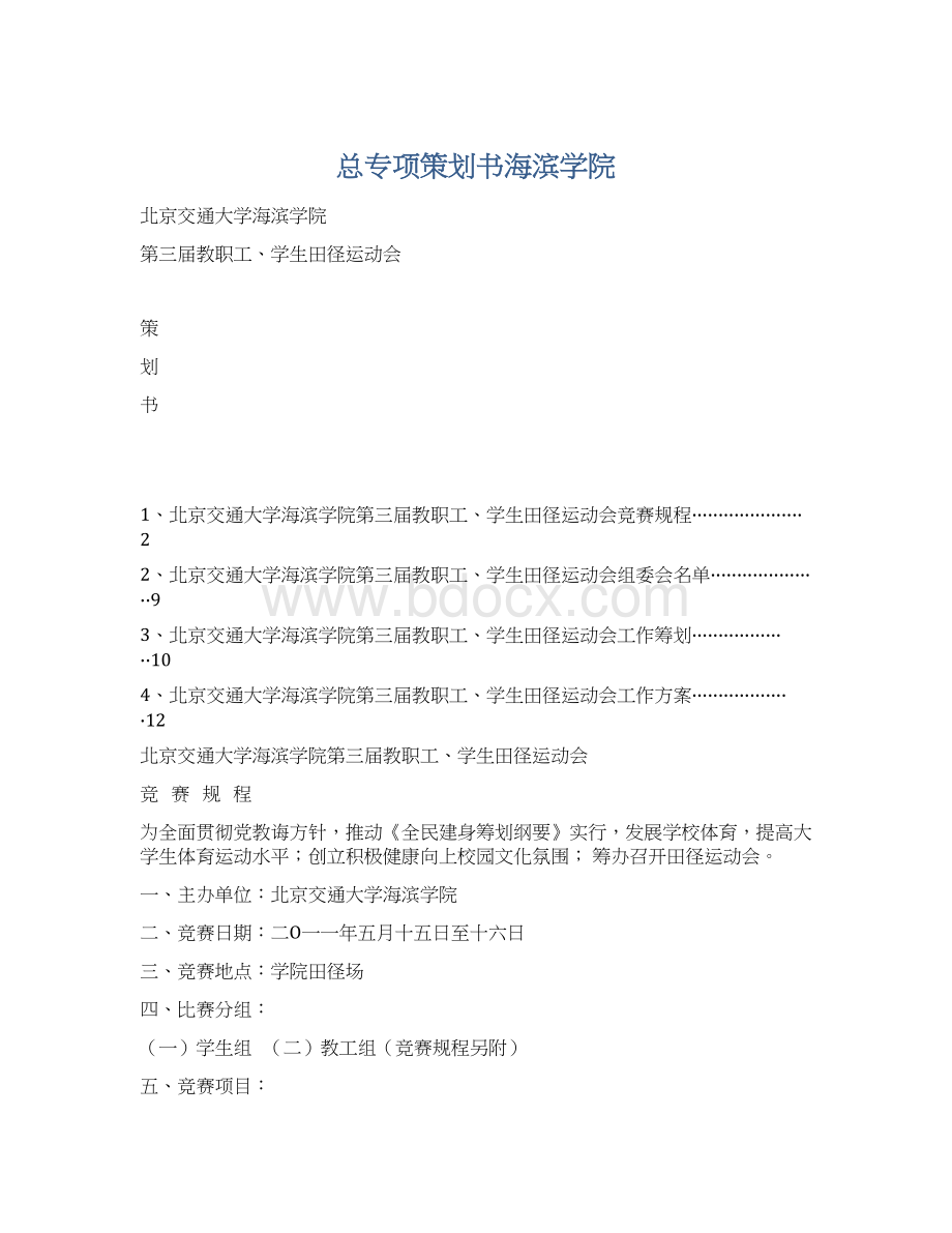 总专项策划书海滨学院文档格式.docx_第1页