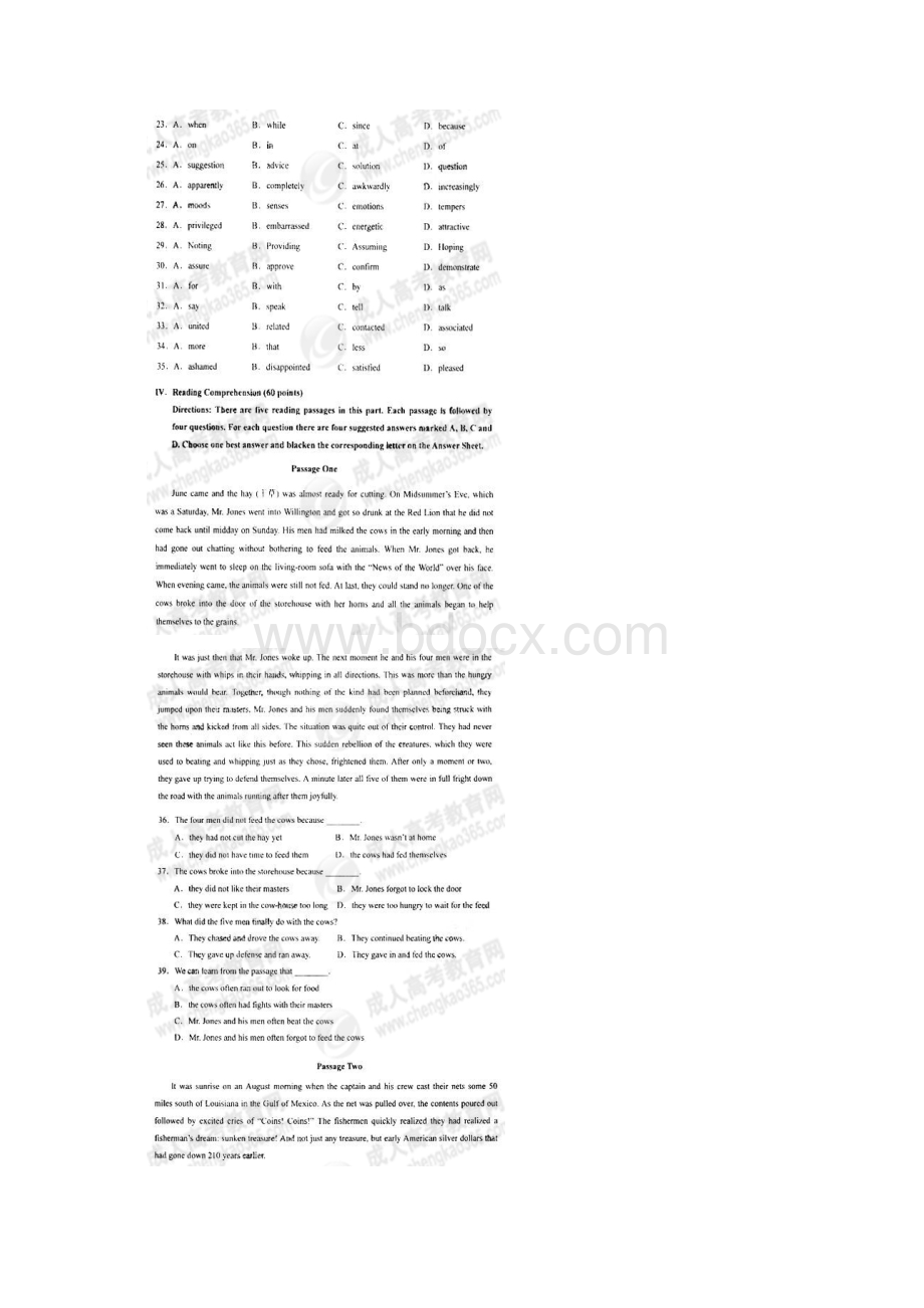 成人高考专升本英语真题及答案Word文档下载推荐.docx_第3页