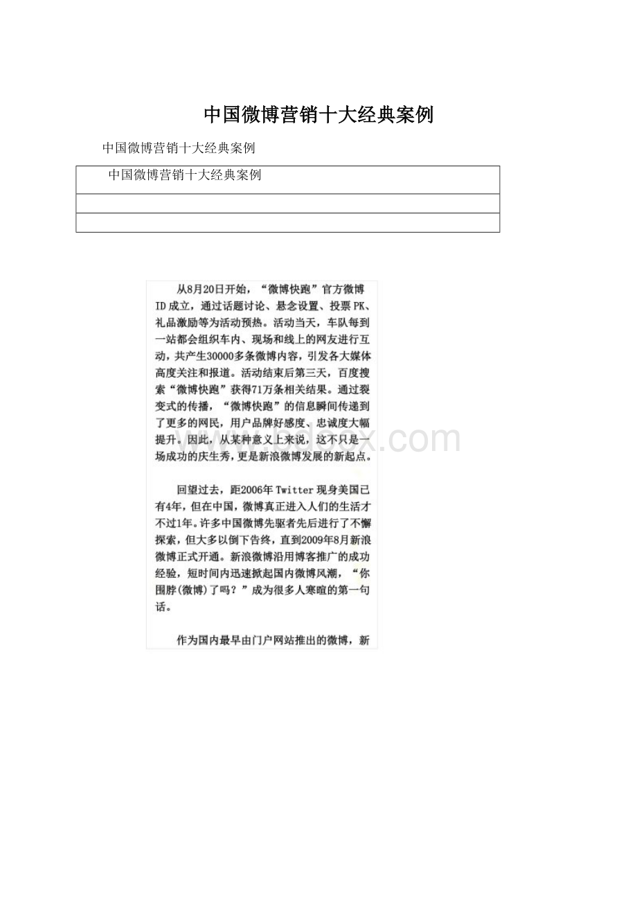 中国微博营销十大经典案例文档格式.docx_第1页