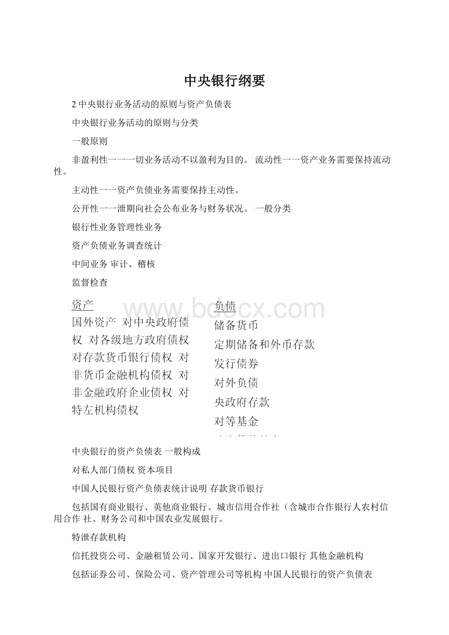 中央银行纲要Word文件下载.docx_第1页