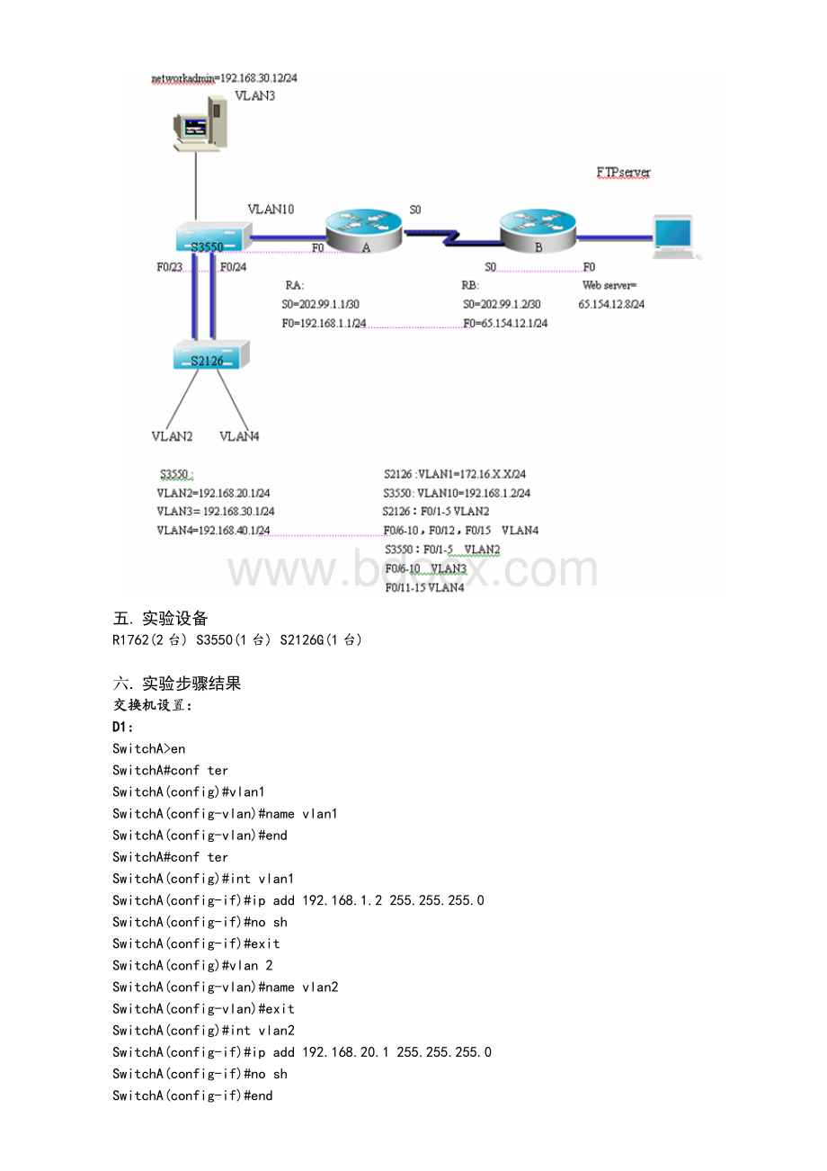 模拟某学校网络拓扑结构2交换机路由器综合配置.doc_第2页