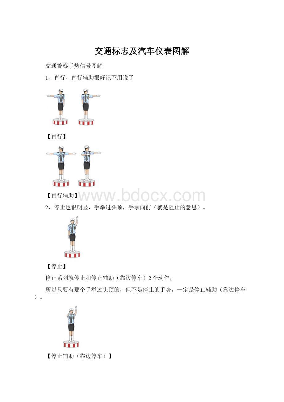 交通标志及汽车仪表图解Word文档下载推荐.docx