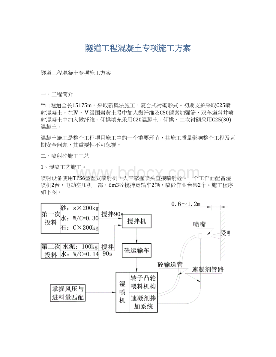 隧道工程混凝土专项施工方案.docx