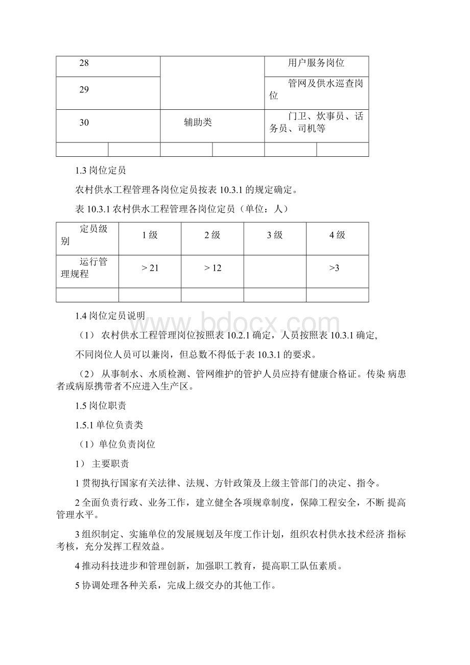 农村供水工程管理岗位设置和定员标准文档格式.docx_第3页