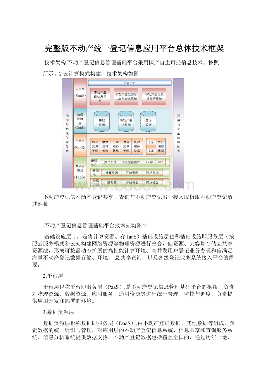 完整版不动产统一登记信息应用平台总体技术框架Word文件下载.docx_第1页