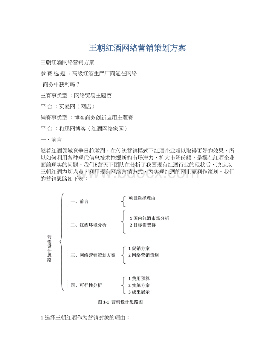 王朝红酒网络营销策划方案文档格式.docx_第1页