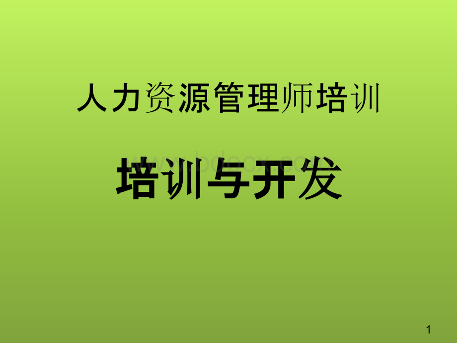 人力资源管理师培训课件《培训与开发》PPT文件格式下载.pptx