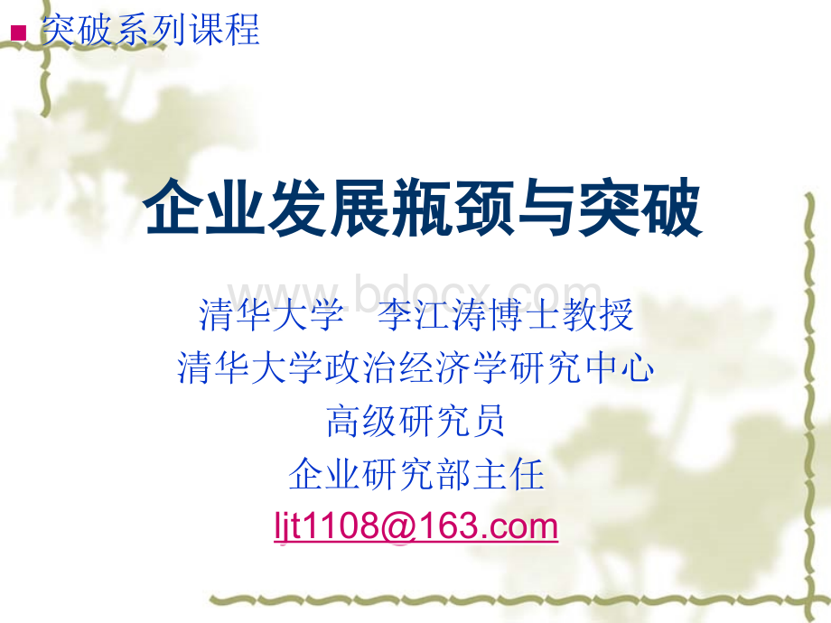 企业发展的瓶颈与突破.ppt.ppt