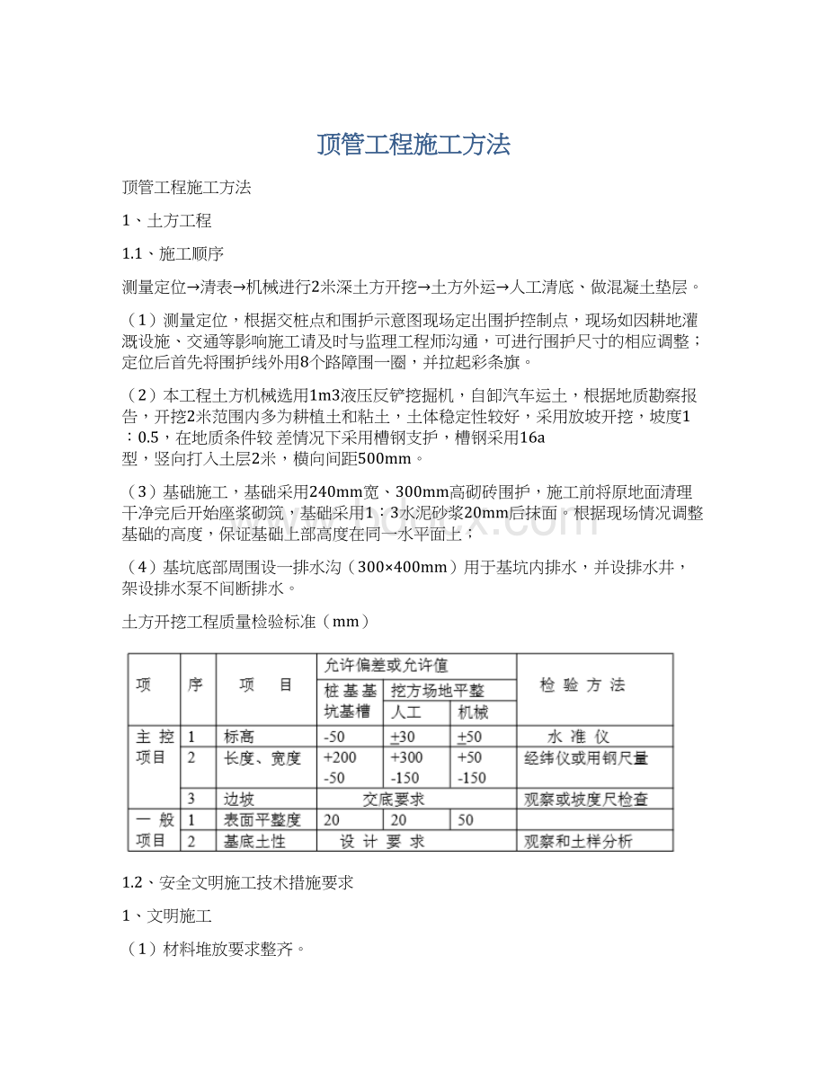 顶管工程施工方法.docx_第1页