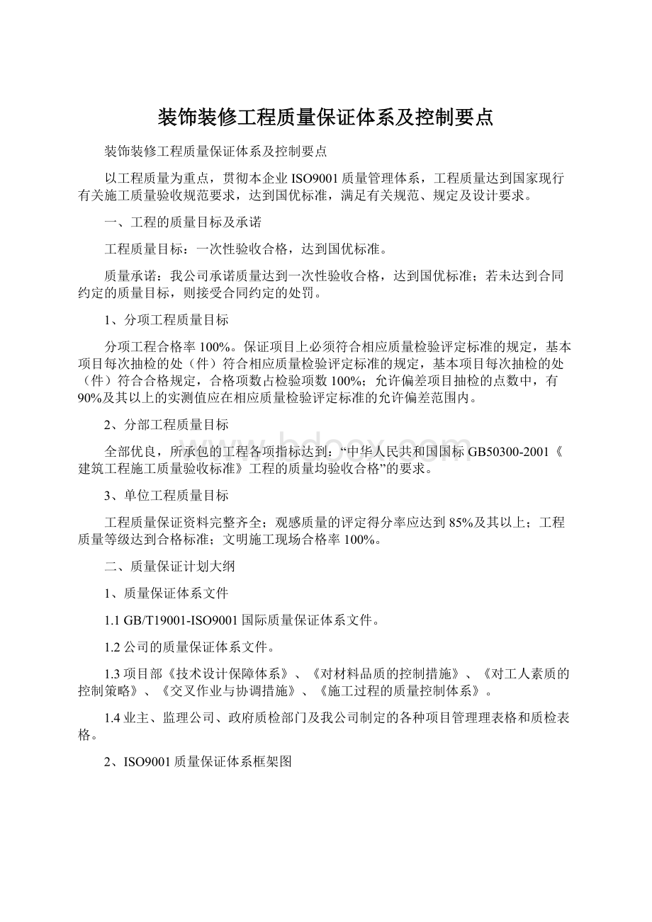 装饰装修工程质量保证体系及控制要点.docx