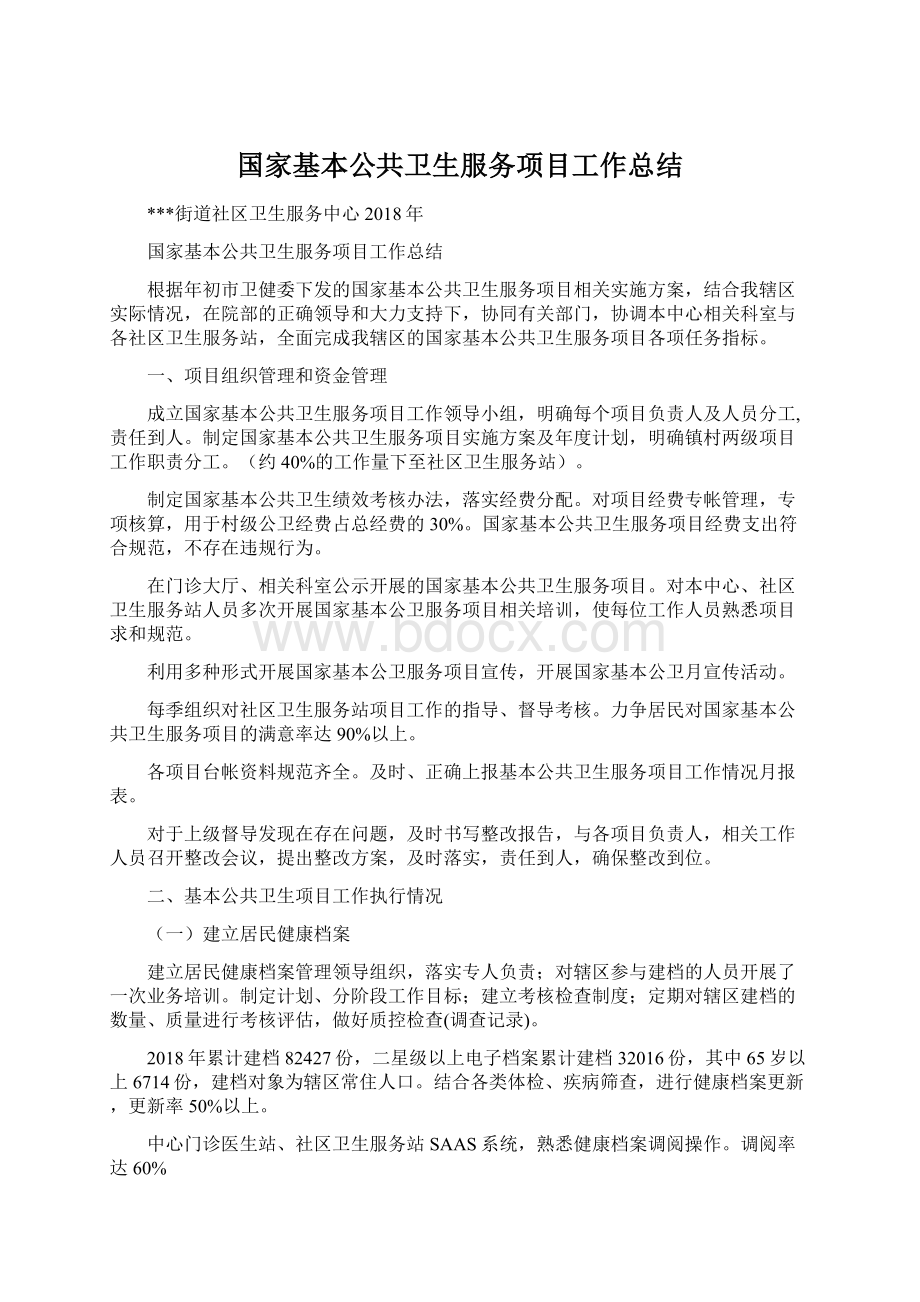 国家基本公共卫生服务项目工作总结.docx_第1页