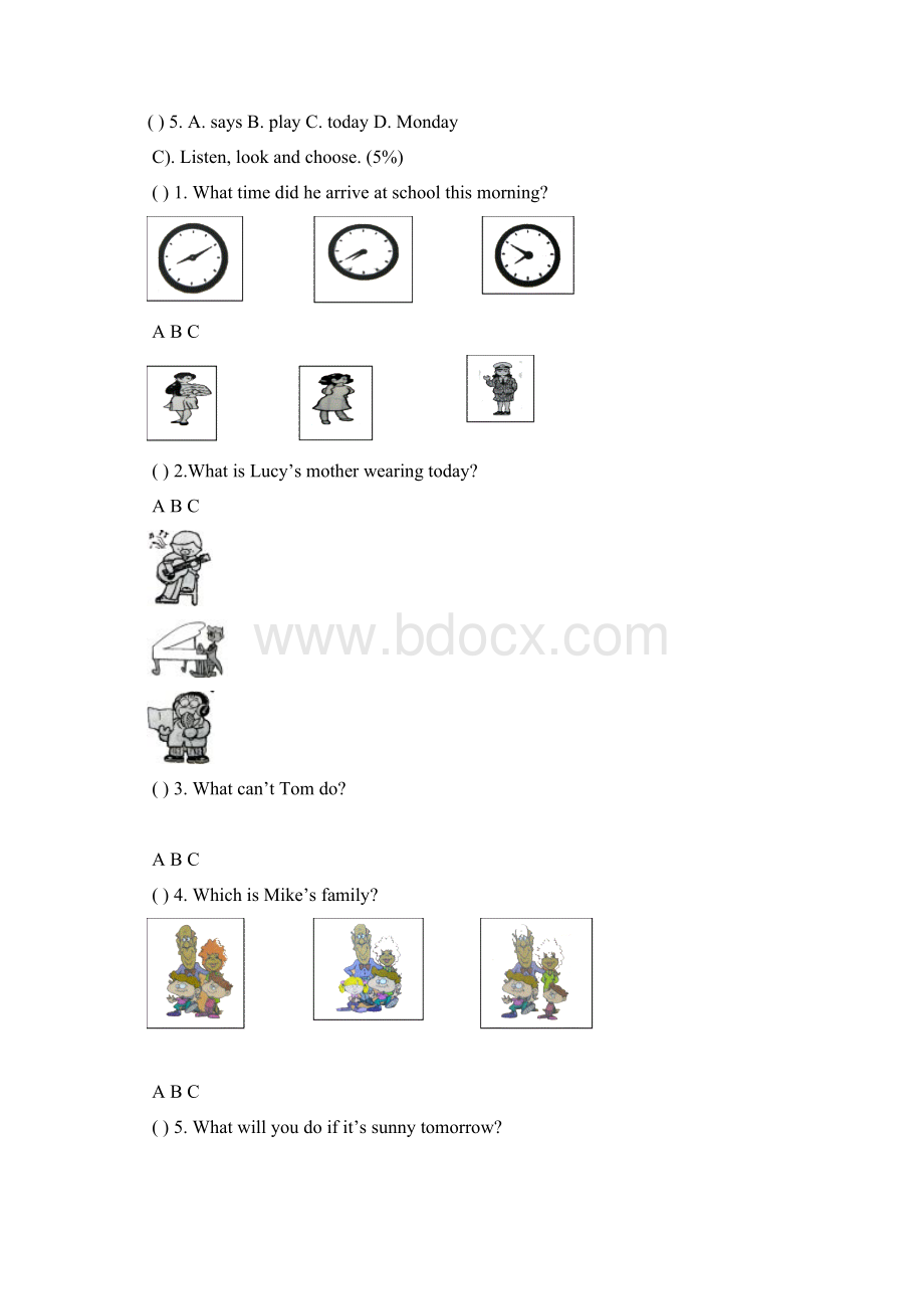 完整版全国小学生英语综合能力竞赛小学六年级初赛试题及答案.docx_第2页