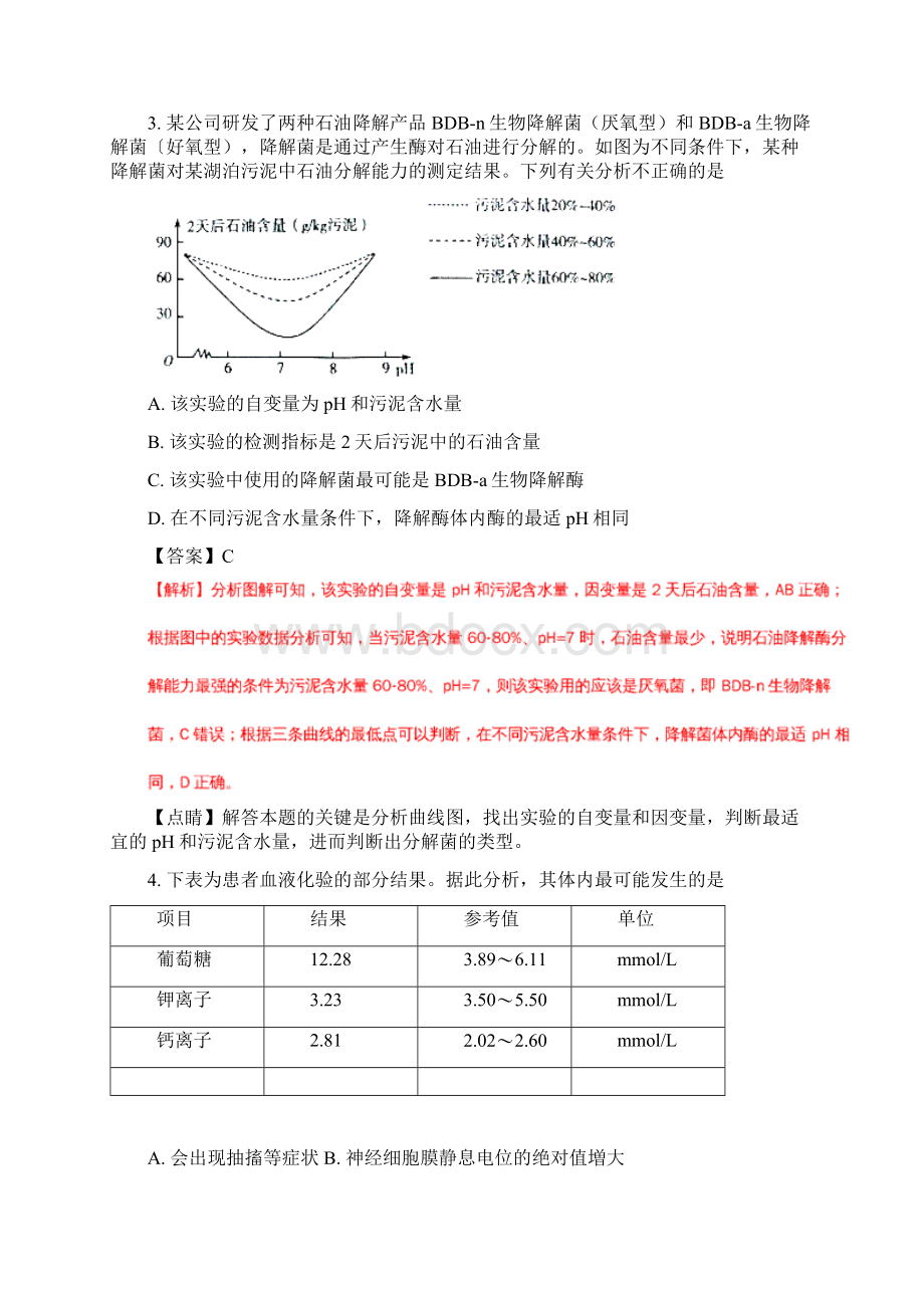 届江西省新余市高三上学期期末质量检测理综生物试题解析版.docx_第2页