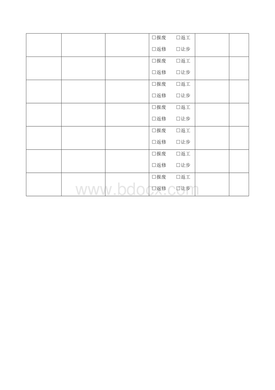 不合格品处置记录表Word格式文档下载.docx_第2页