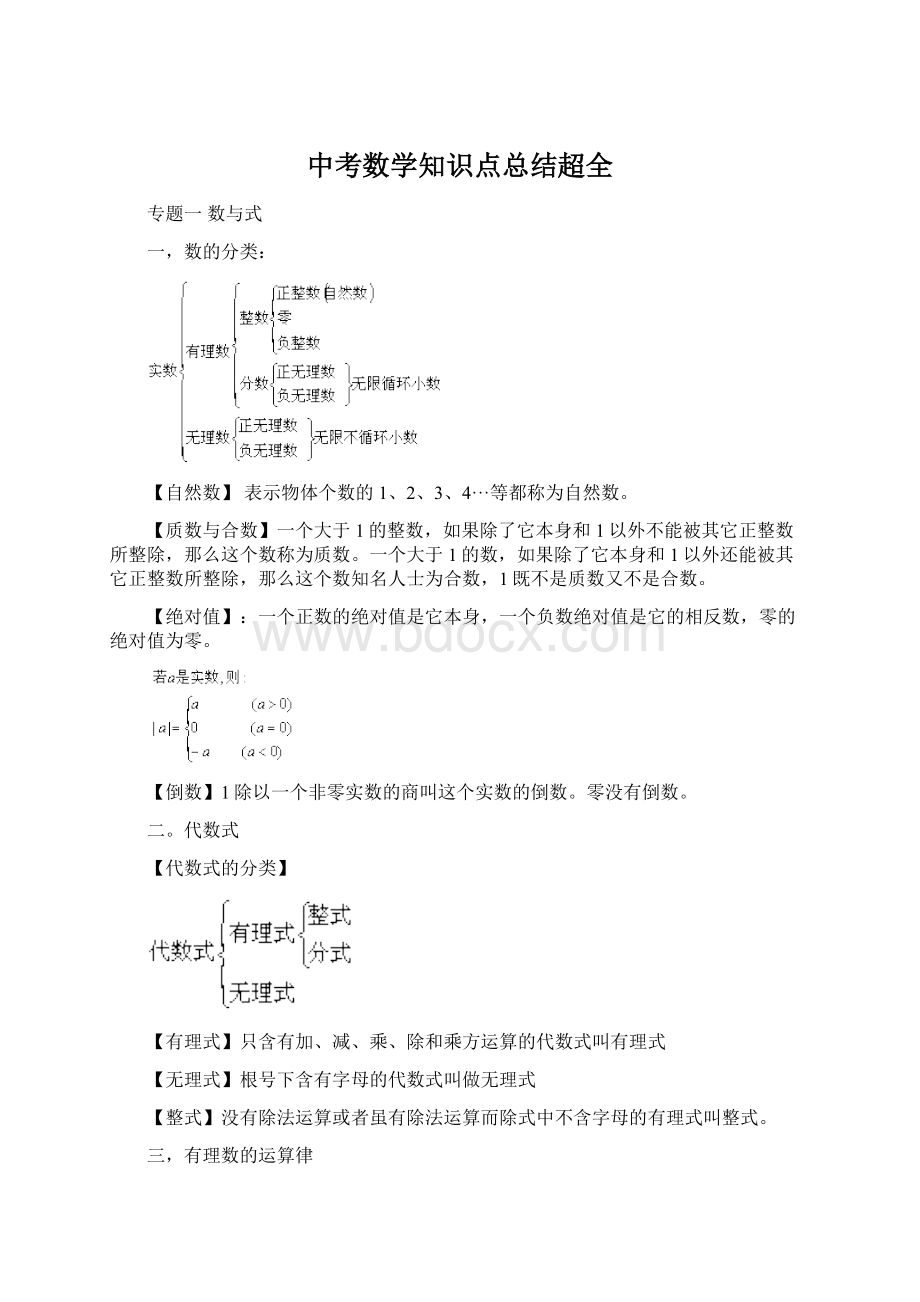 中考数学知识点总结超全.docx