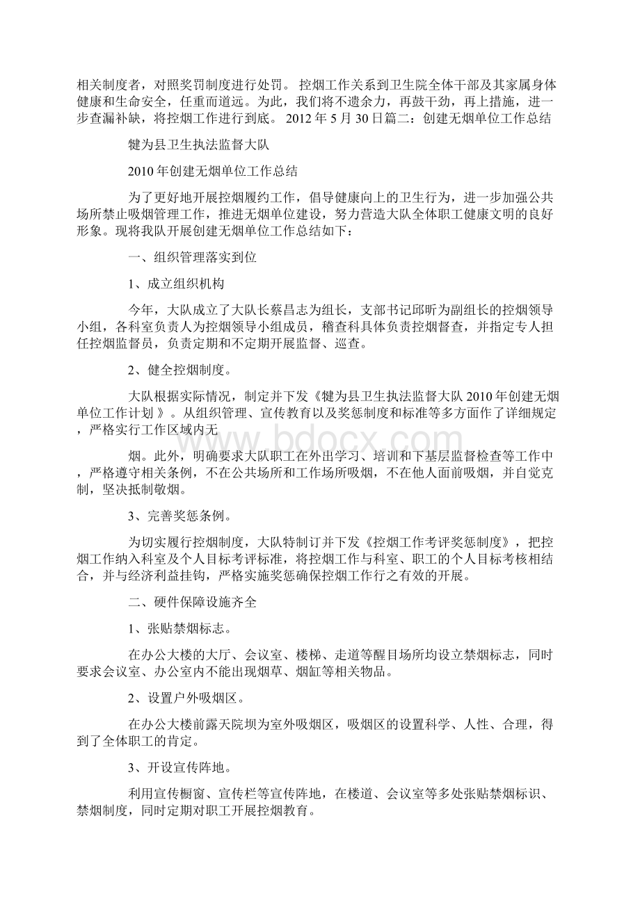 审计机关创建无烟单位工作总结.docx_第2页