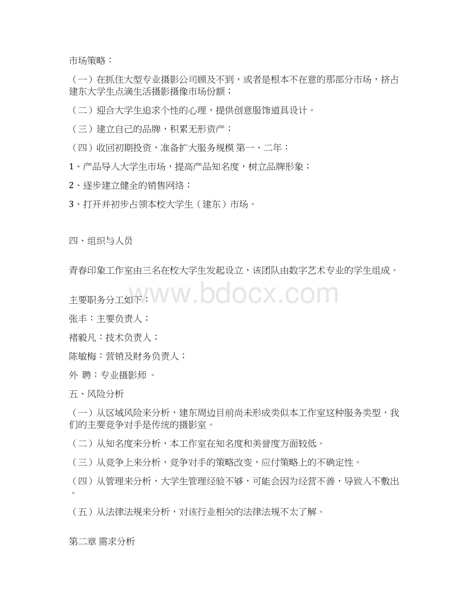 青春印象摄影及动漫影像工作室项目商业计划书.docx_第2页