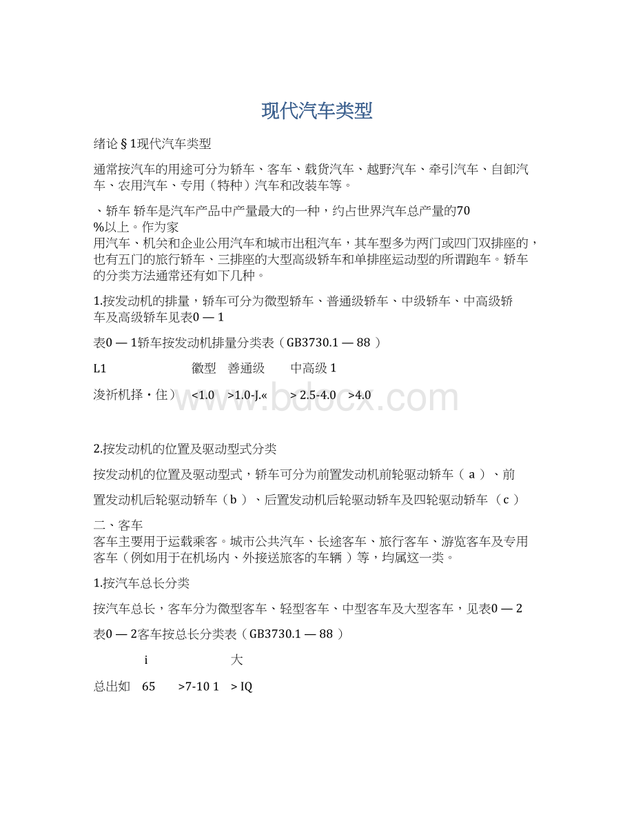 现代汽车类型Word文档下载推荐.docx