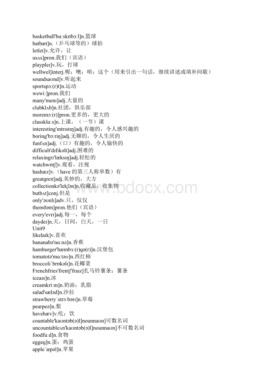 七年级上册英语单词表鲁教版Word文件下载.docx_第3页