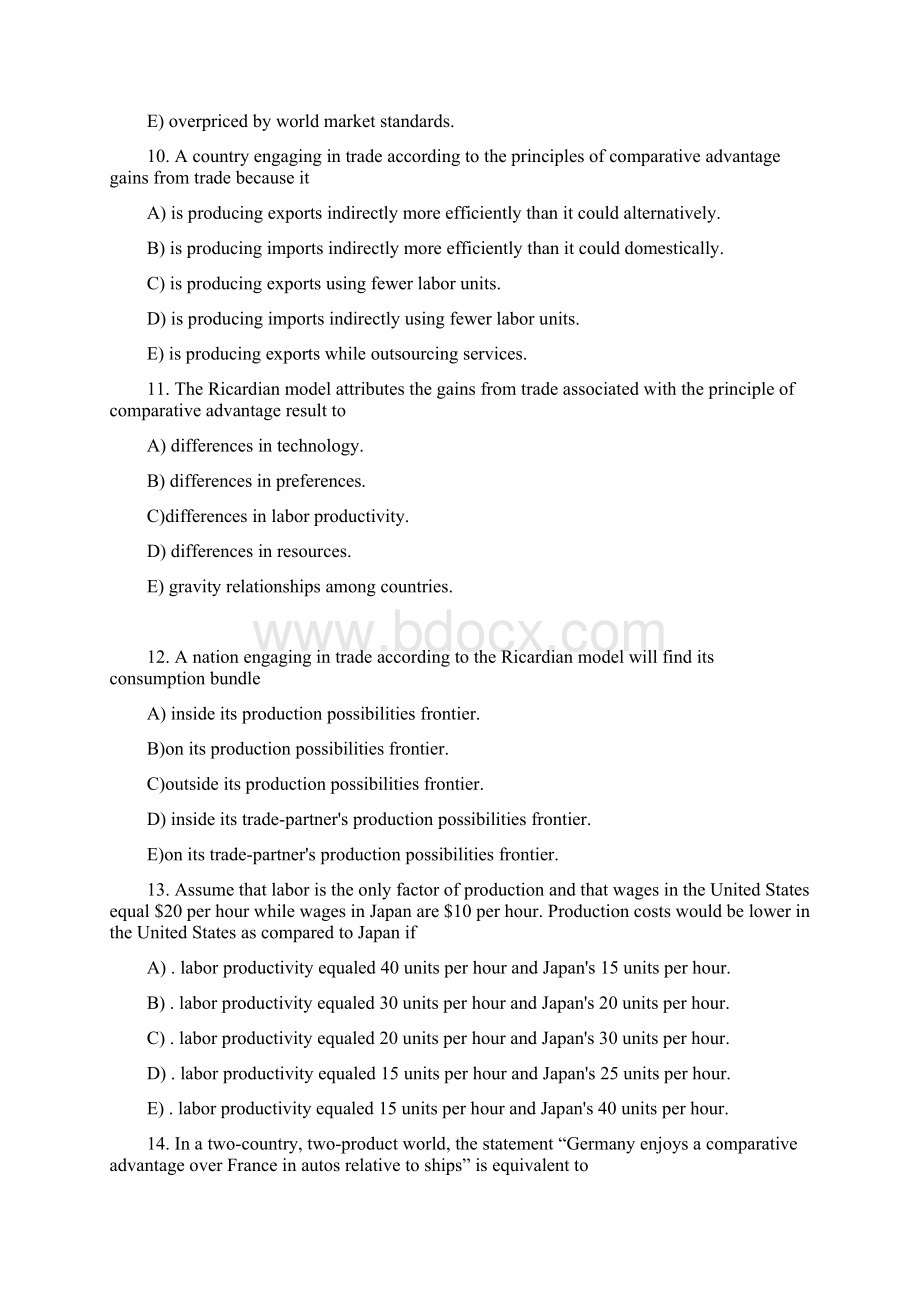 国际经济学英文版选择题汇总版附答案.docx_第3页